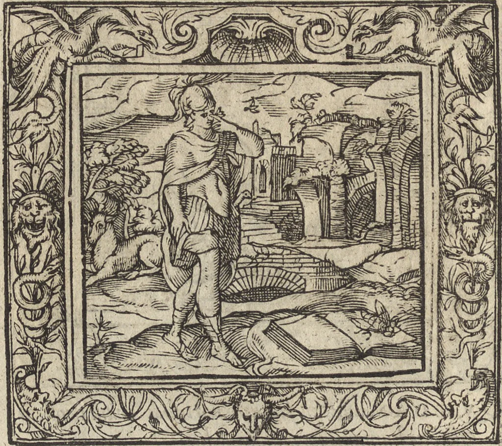 An illustration from Emblemata cvm aliqvot nvmmis antiqvi operis, 1564, leaf 73