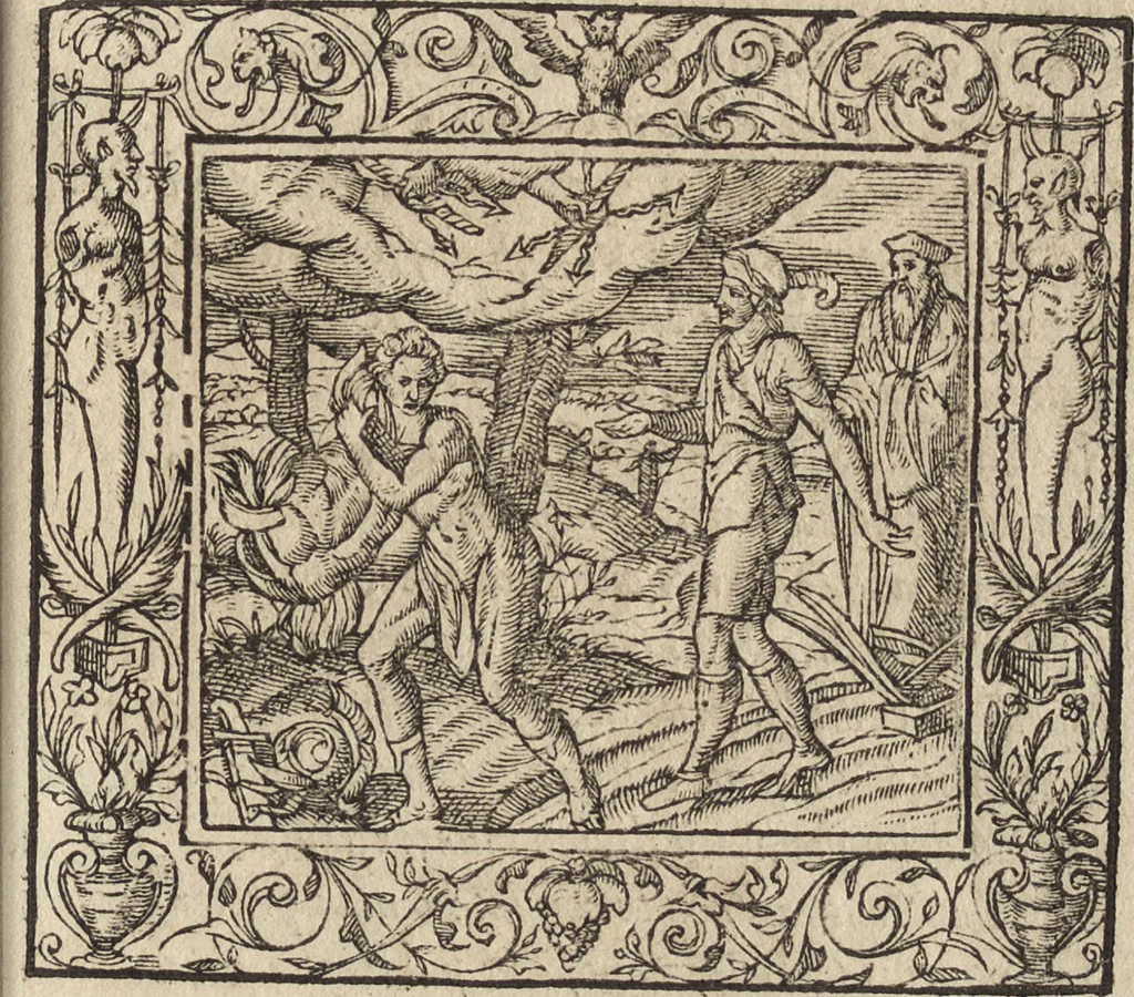 An illustration from Emblemata cvm aliqvot nvmmis antiqvi operis, 1564, leaf 98