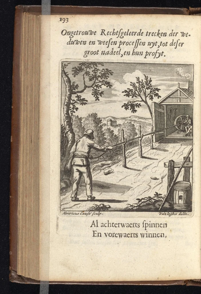 An illustration from Heyligh hof vanden keyser Theodosius : verciert met sinnebeelden, rymdichten, en sedeleeringen, 1696, leaf 229
