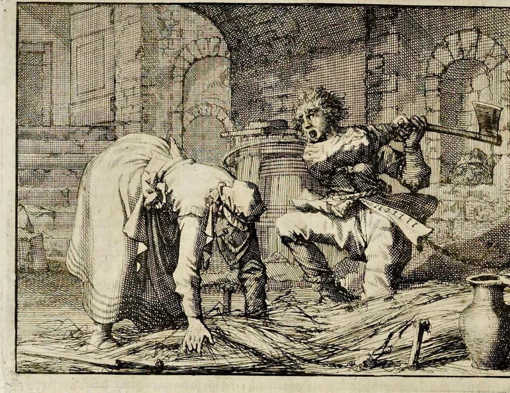 An illustration from Joh. Lodew. Gottfrieds Historische kronyck : vervattende een nauwkeurige en volkomene beschrijvingh der aldergedenckwaerdigste geschiedenissen des weerelds, van den aenvangh der scheppingh tot op 't jaer Christi 1576 : in een nette ordre gebragt na de verdeelingh der vier monarchien, en de bondighste jaer-rekeningh : op nieuws vertaeld na den derden vermeerderden druck, met byvoegingh van de historie der Reformatie in Duytschland : en een volkoomen bladwijser aller voornaemste saecken, 1698, leaf 457