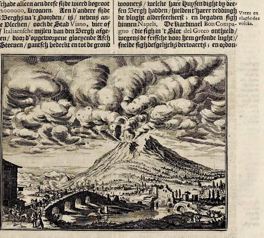 An illustration from Joh. Lodew. Gottfrieds Historische kronyck : vervattende een nauwkeurige en volkomene beschrijvingh der aldergedenckwaerdigste geschiedenissen des weerelds, van den aenvangh der scheppingh tot op 't jaer Christi 1576 : in een nette ordre gebragt na de verdeelingh der vier monarchien, en de bondighste jaer-rekeningh : op nieuws vertaeld na den derden vermeerderden druck, met byvoegingh van de historie der Reformatie in Duytschland : en een volkoomen bladwijser aller voornaemste saecken, 1698, leaf 736