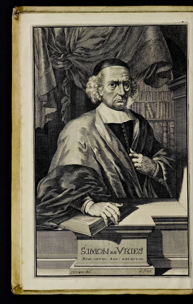 An illustration from Joh. Lodew. Gottfrieds Historische kronyck : vervattende een nauwkeurige en volkomene beschrijvingh der aldergedenckwaerdigste geschiedenissen des weerelds, van den aenvangh der scheppingh tot op 't jaer Christi 1576 : in een nette ordre gebragt na de verdeelingh der vier monarchien, en de bondighste jaer-rekeningh : op nieuws vertaeld na den derden vermeerderden druck, met byvoegingh van de historie der Reformatie in Duytschland : en een volkoomen bladwijser aller voornaemste saecken, 1698, leaf 9