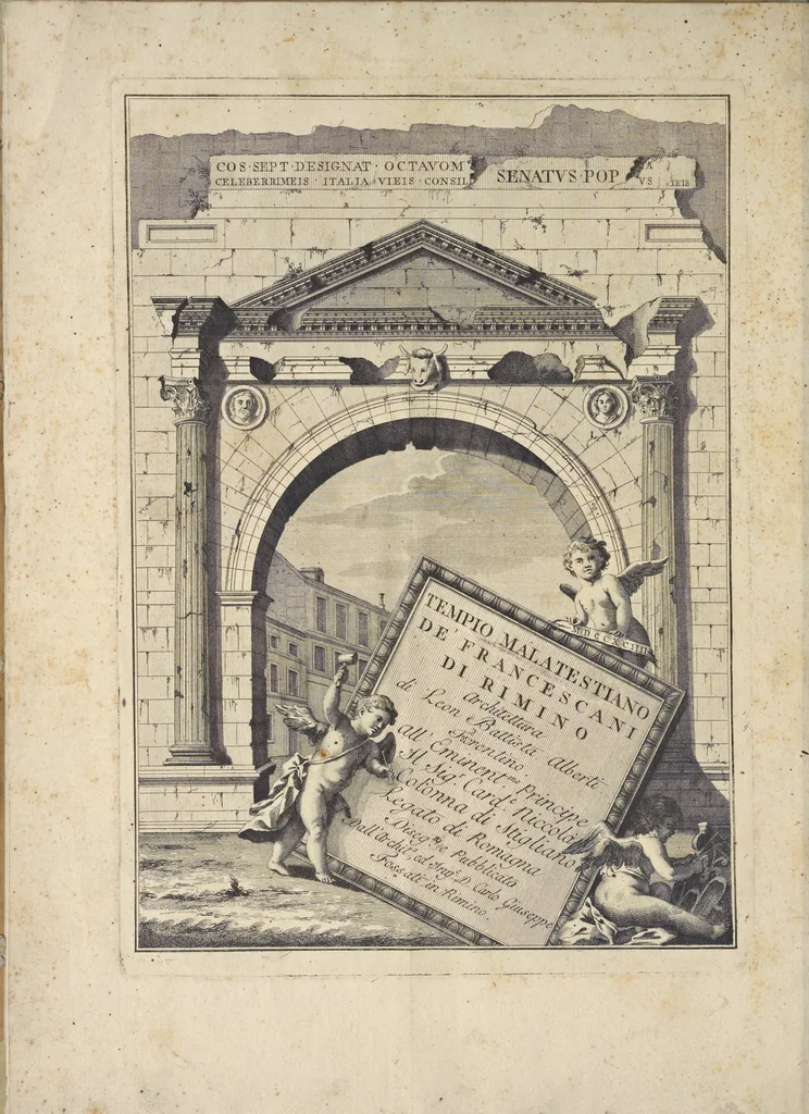 An illustration from Le Temple de malateste de Rimini : architecture de Leon Baptiste Alberti de Florence, 1794, leaf 5