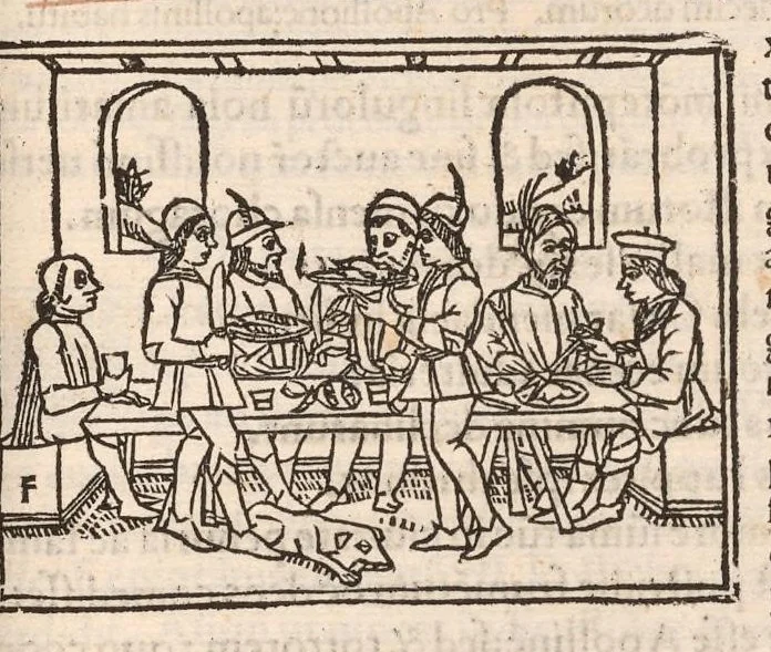 An illustration from Suetonius Tranquillus cum Philippi Beroaldi et Marci Antonii Sabellici commentariis : cum figuris nuper additis, 1506, leaf 214