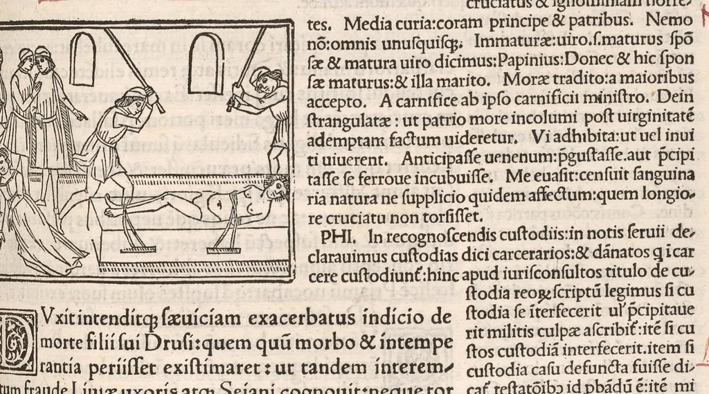 An illustration from Suetonius Tranquillus cum Philippi Beroaldi et Marci Antonii Sabellici commentariis : cum figuris nuper additis, 1506, leaf 330