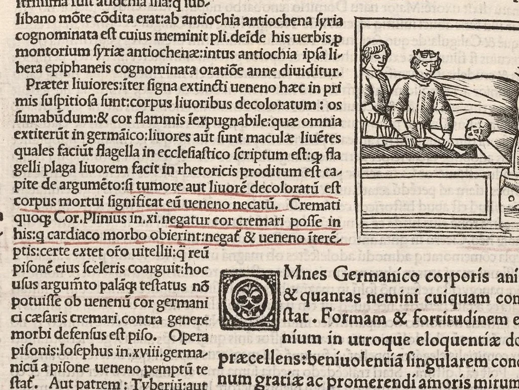 An illustration from Suetonius Tranquillus cum Philippi Beroaldi et Marci Antonii Sabellici commentariis : cum figuris nuper additis, 1506, leaf 347