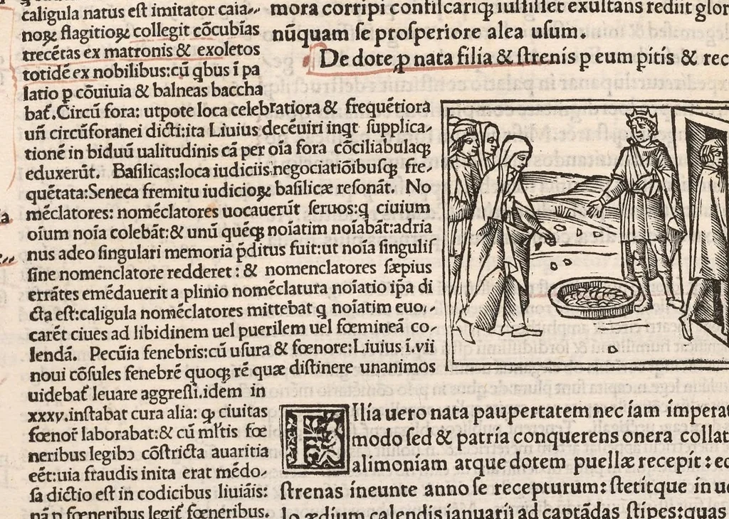 An illustration from Suetonius Tranquillus cum Philippi Beroaldi et Marci Antonii Sabellici commentariis : cum figuris nuper additis, 1506, leaf 401