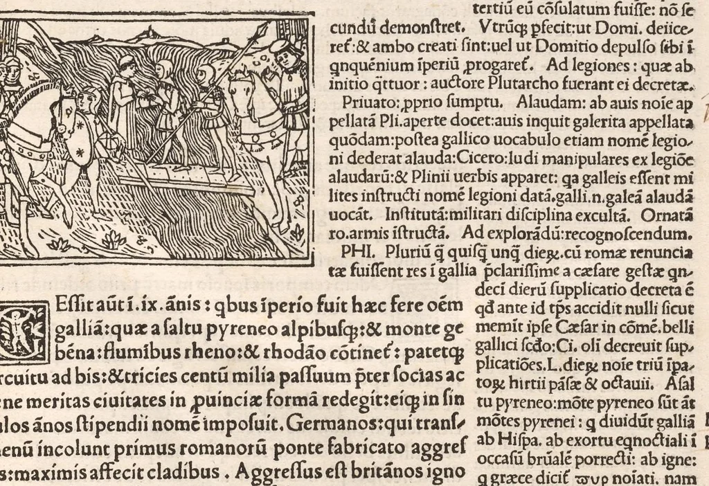 An illustration from Suetonius Tranquillus cum Philippi Beroaldi et Marci Antonii Sabellici commentariis : cum figuris nuper additis, 1506, leaf 42