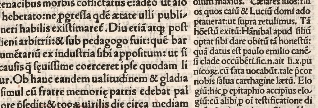 An illustration from Suetonius Tranquillus cum Philippi Beroaldi et Marci Antonii Sabellici commentariis : cum figuris nuper additis, 1506, leaf 426