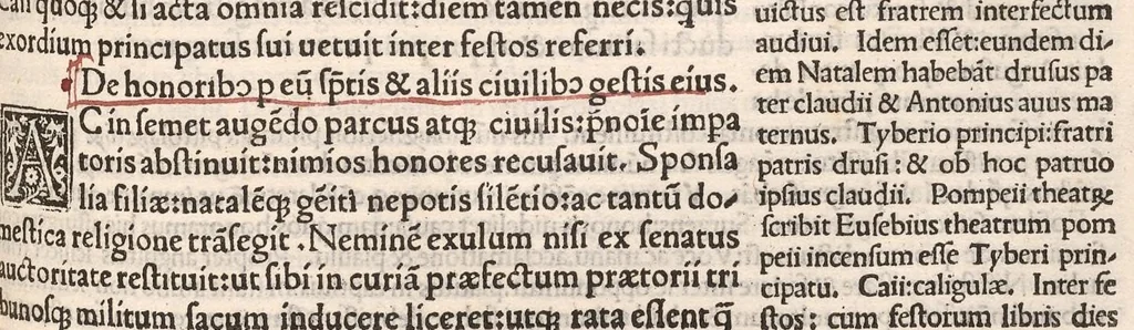 An illustration from Suetonius Tranquillus cum Philippi Beroaldi et Marci Antonii Sabellici commentariis : cum figuris nuper additis, 1506, leaf 436