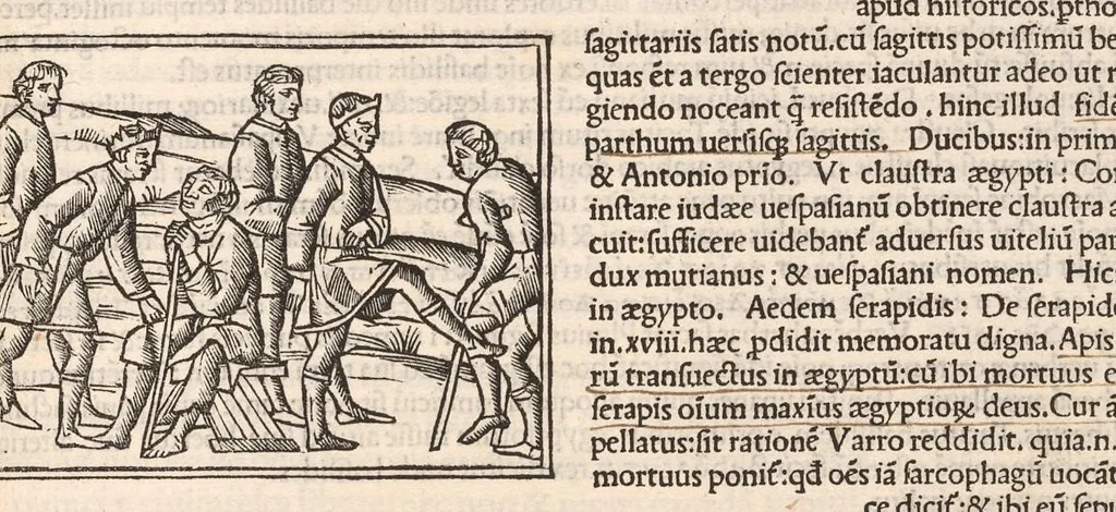 An illustration from Suetonius Tranquillus cum Philippi Beroaldi et Marci Antonii Sabellici commentariis : cum figuris nuper additis, 1506, leaf 652