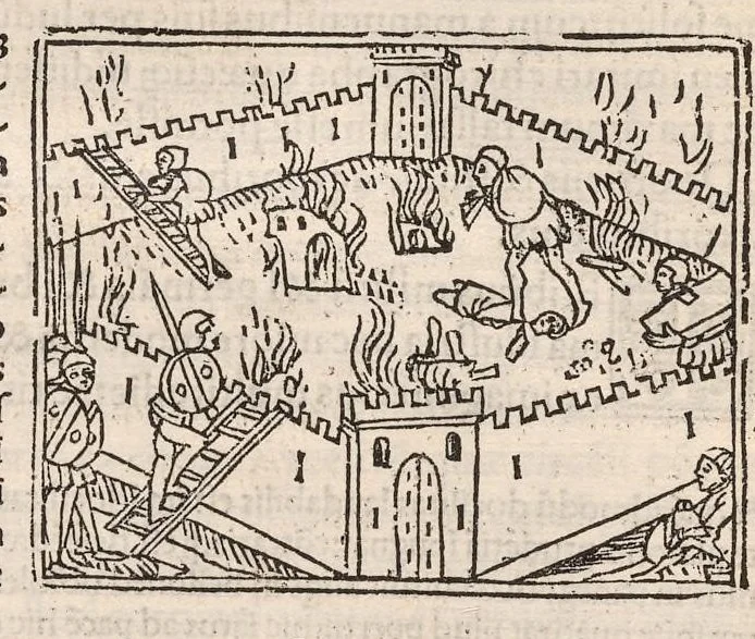 An illustration from Suetonius Tranquillus cum Philippi Beroaldi et Marci Antonii Sabellici commentariis : cum figuris nuper additis, 1506, leaf 675