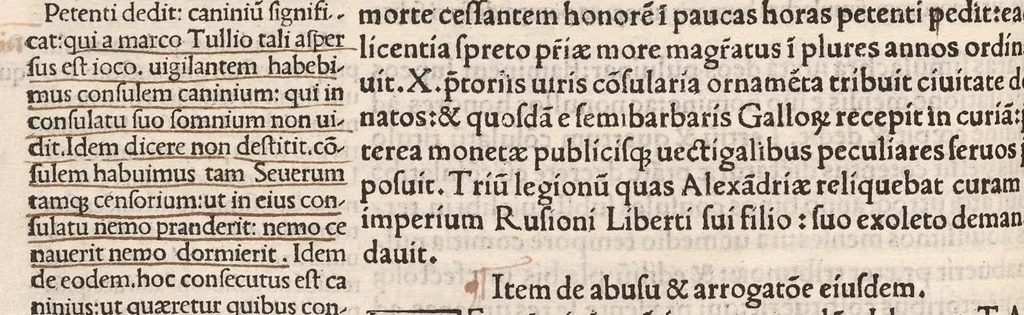 An illustration from Suetonius Tranquillus cum Philippi Beroaldi et Marci Antonii Sabellici commentariis : cum figuris nuper additis, 1506, leaf 99