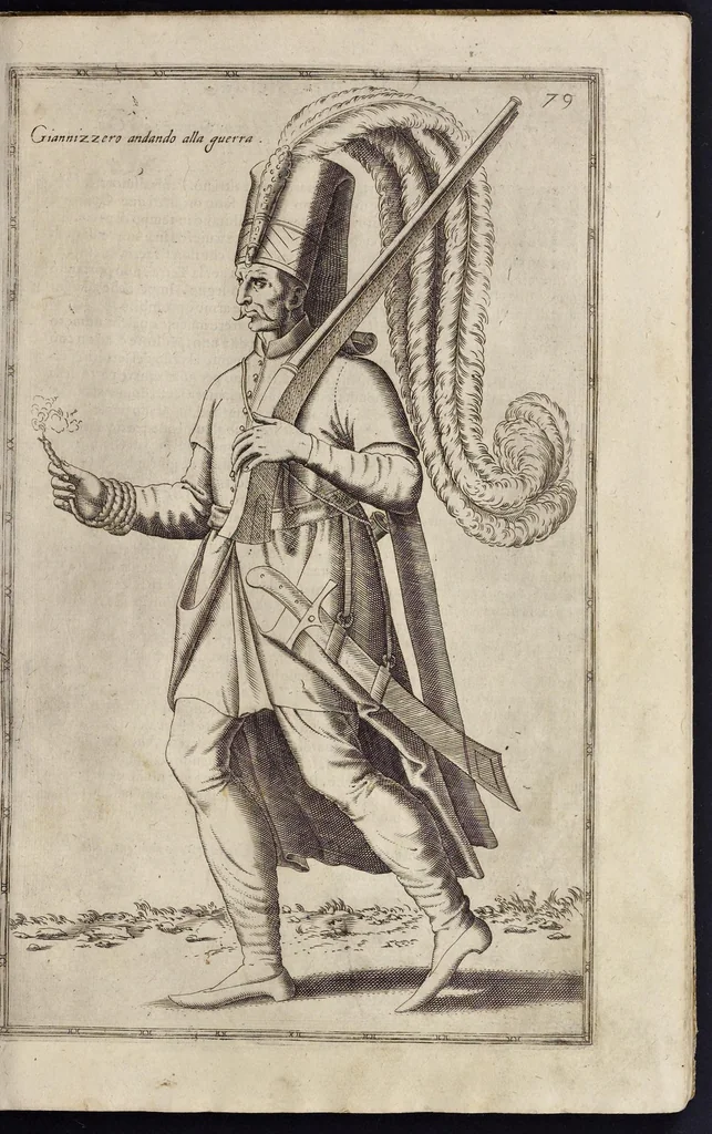 An illustration from Le nauigationi et uiaggi, fatti nella Turchia, di Nicolo de'Nicolai del Delfinato, signor d'Arfeuilla, cameriere, & geografo ordinario del Re di Francia, con diuerse singolarità uiste, & osseruate in quelle parti dall'autore, 1580, leaf 110