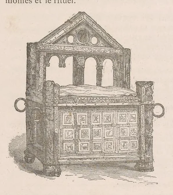 An illustration from Les catacombes de Rome; histoire de l'art et des croyances religieuses pendant les premiers siècles du christianisme, 1881, leaf 135