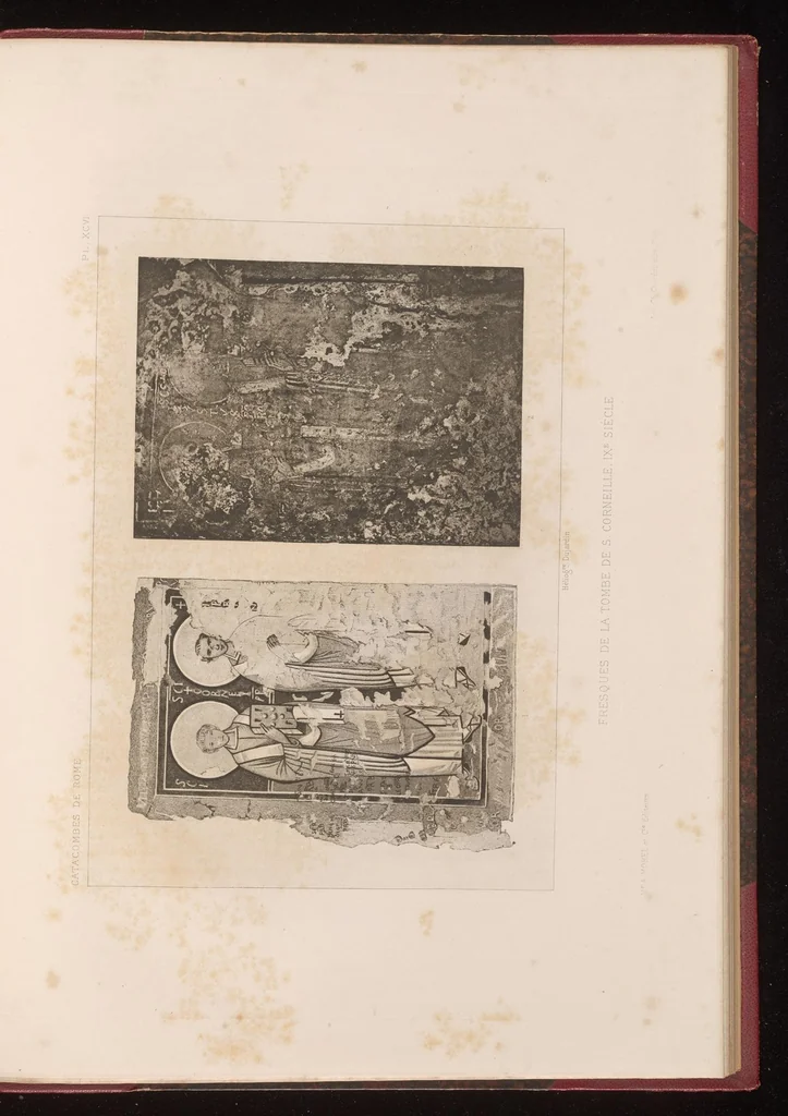 An illustration from Les catacombes de Rome; histoire de l'art et des croyances religieuses pendant les premiers siècles du christianisme, 1881, leaf 436