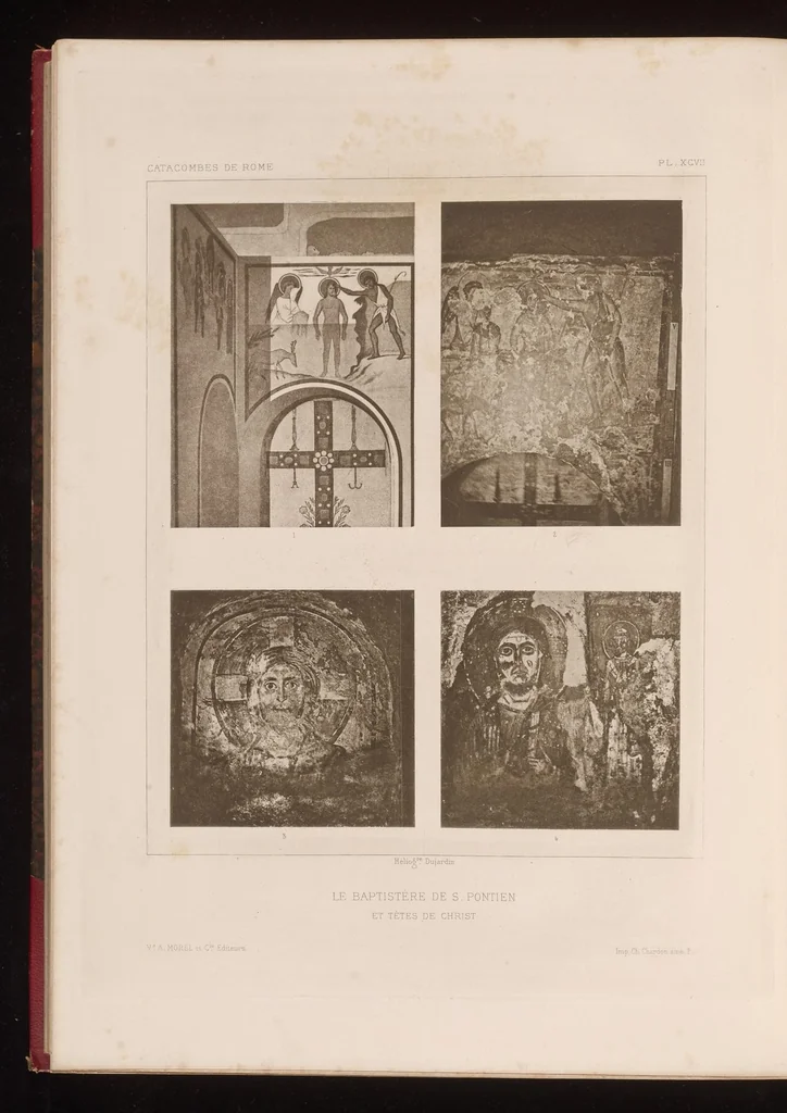 An illustration from Les catacombes de Rome; histoire de l'art et des croyances religieuses pendant les premiers siècles du christianisme, 1881, leaf 441