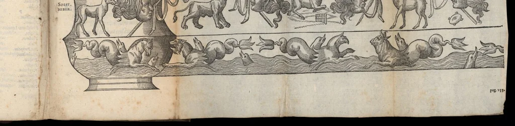 An illustration from Themis Dea, sev, De lege divina, Stephani Pighii campensis : item, mythologia eivsdem in qvatuor anni partes, ab auctore recognita, 1568, leaf 158