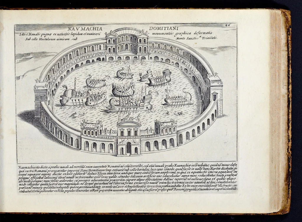 An illustration from Antiqvae vrbis splendor : hoc est præcipva eivsdem templa, amphitheatra, theatra, circi, navmachiæ, arcvs trivmphales, mavsolea aliaqve svmptvosiora ædificia, pompæ item trivmphalis et colossæarvm imaginvm descriptio, 1630, leaf 176