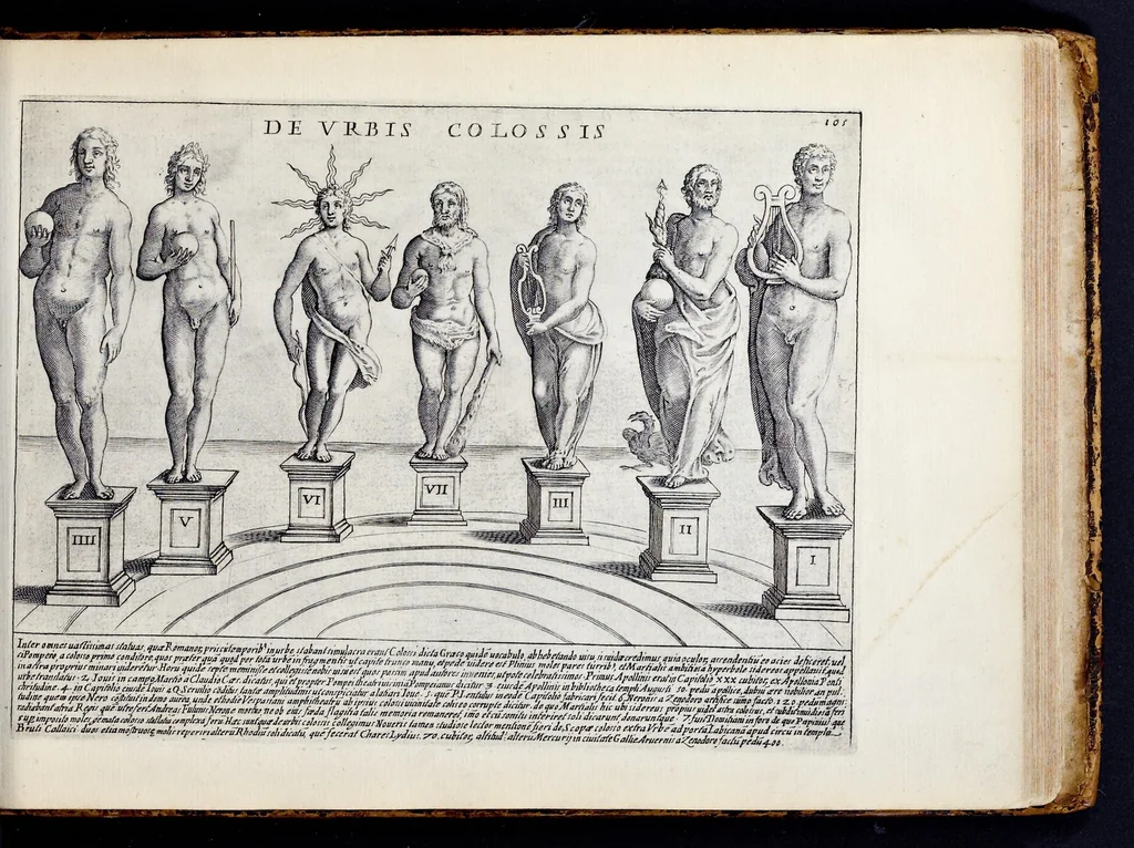 An illustration from Antiqvae vrbis splendor : hoc est præcipva eivsdem templa, amphitheatra, theatra, circi, navmachiæ, arcvs trivmphales, mavsolea aliaqve svmptvosiora ædificia, pompæ item trivmphalis et colossæarvm imaginvm descriptio, 1630, leaf 214