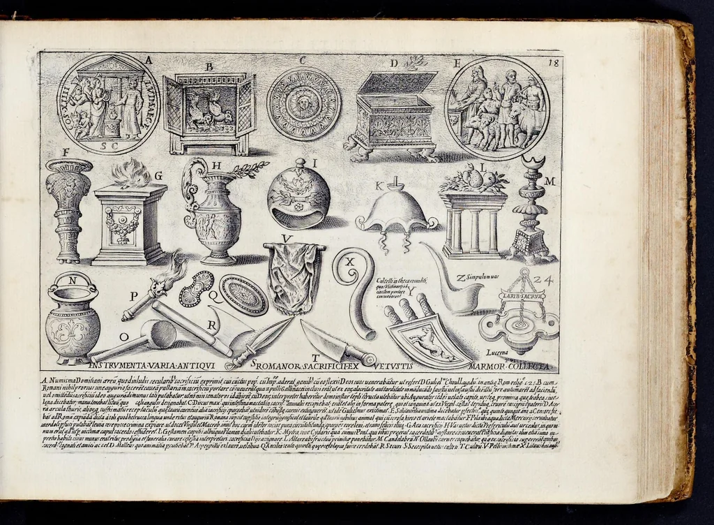 An illustration from Antiqvae vrbis splendor : hoc est præcipva eivsdem templa, amphitheatra, theatra, circi, navmachiæ, arcvs trivmphales, mavsolea aliaqve svmptvosiora ædificia, pompæ item trivmphalis et colossæarvm imaginvm descriptio, 1630, leaf 42