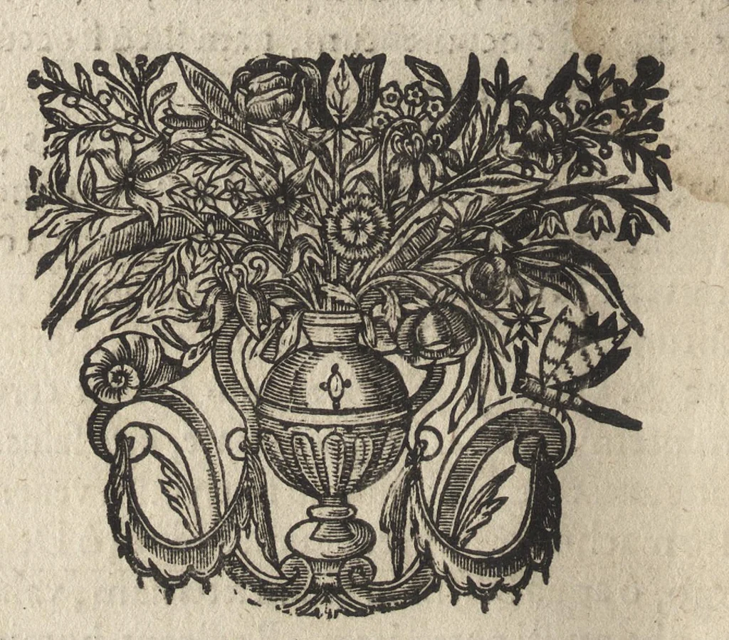 An illustration from Firmamentum symbolicum: in quo Deiparae elogia, quibus, velut firmamentum stellis, est exornata, symbolice depinguntur; opus ..., 1652, leaf 243
