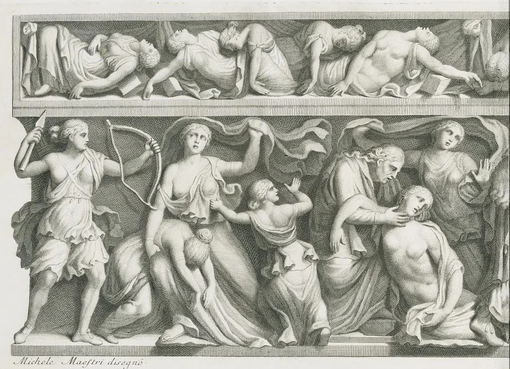 An illustration from Dissertation sur les statues appartenantes a la fable de Niobé, 1779, leaf 63