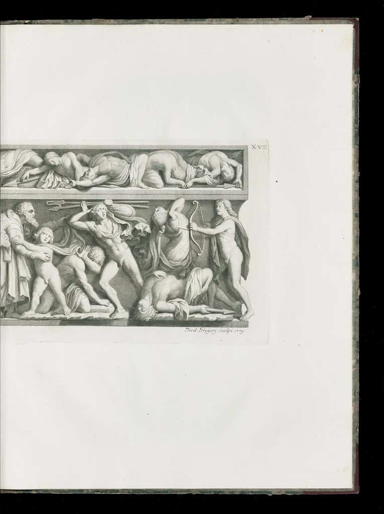 An illustration from Dissertation sur les statues appartenantes a la fable de Niobé, 1779, leaf 64