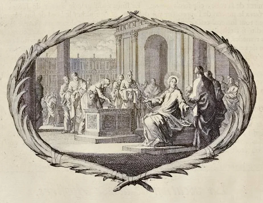 An illustration from Histoire du Vieux et du Nouveau Testament : enrichie de plus de quatre cens figures en taille-douce, &c, 1700, leaf 113