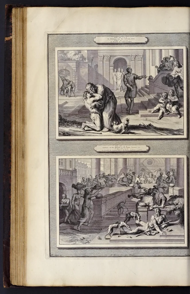 An illustration from Histoire du Vieux et du Nouveau Testament : enrichie de plus de quatre cens figures en taille-douce, &c, 1700, leaf 163