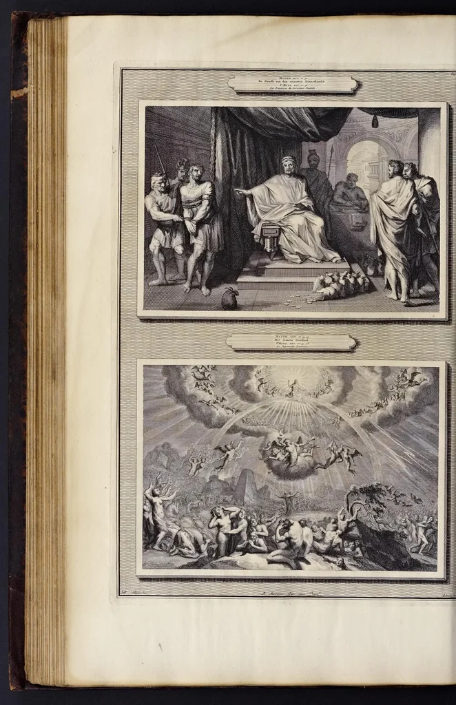 An illustration from Histoire du Vieux et du Nouveau Testament : enrichie de plus de quatre cens figures en taille-douce, &c, 1700, leaf 187