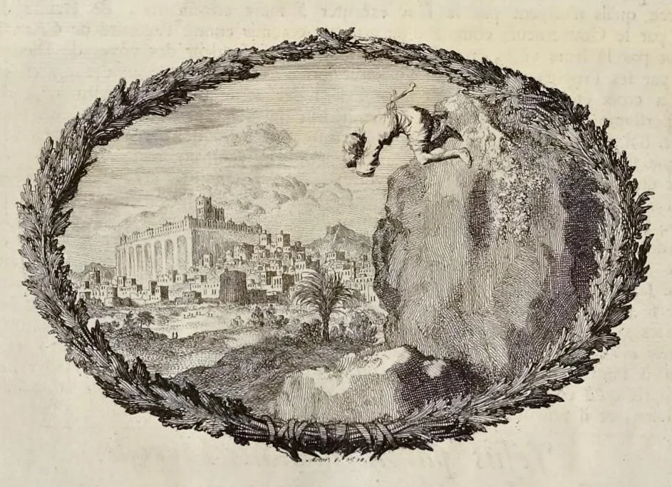 An illustration from Histoire du Vieux et du Nouveau Testament : enrichie de plus de quatre cens figures en taille-douce, &c, 1700, leaf 213