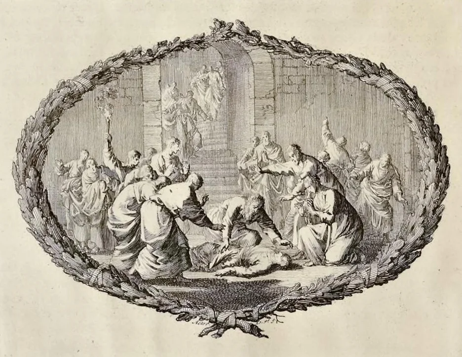 An illustration from Histoire du Vieux et du Nouveau Testament : enrichie de plus de quatre cens figures en taille-douce, &c, 1700, leaf 253