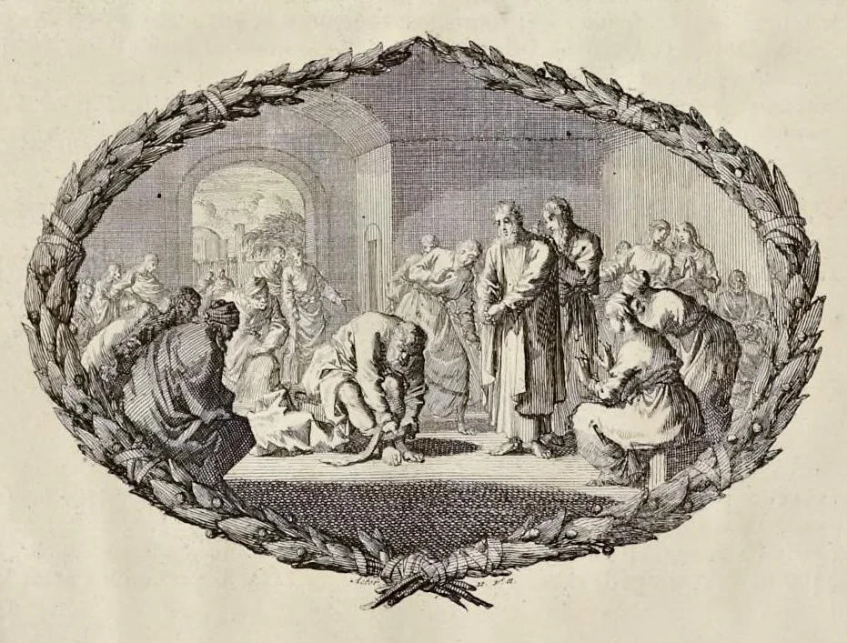 An illustration from Histoire du Vieux et du Nouveau Testament : enrichie de plus de quatre cens figures en taille-douce, &c, 1700, leaf 265
