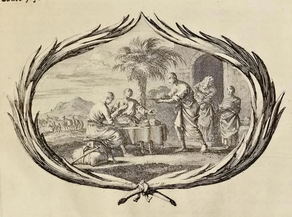 An illustration from Histoire du Vieux et du Nouveau Testament : enrichie de plus de quatre cens figures en taille-douce, &c, 1700, leaf 41