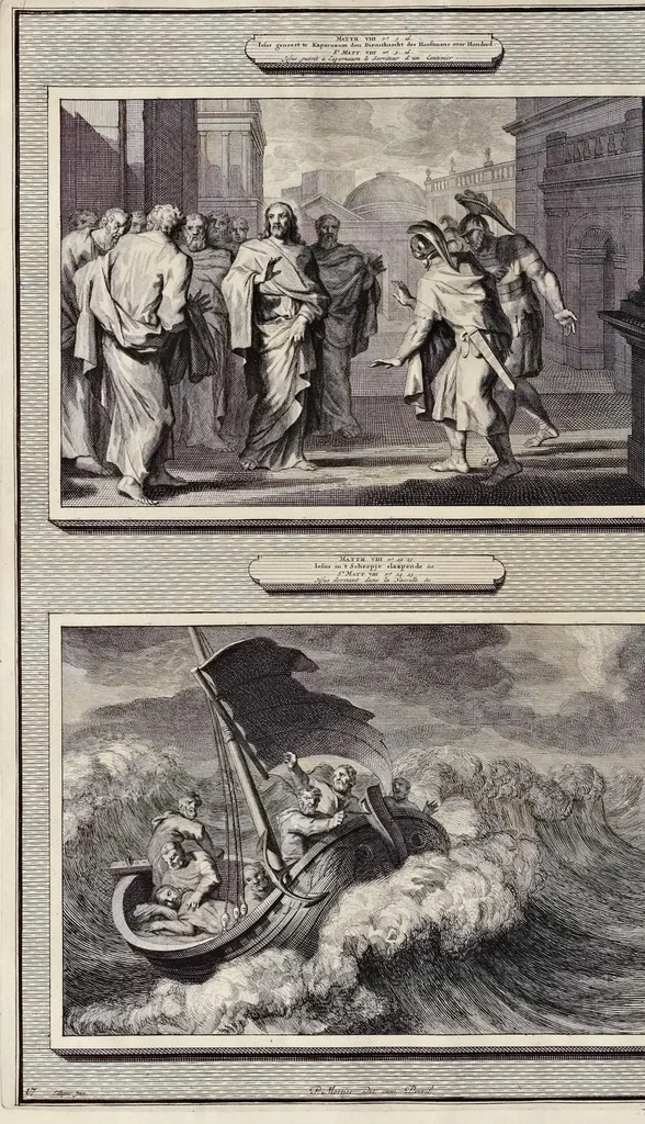 An illustration from Histoire du Vieux et du Nouveau Testament : enrichie de plus de quatre cens figures en taille-douce, &c, 1700, leaf 99