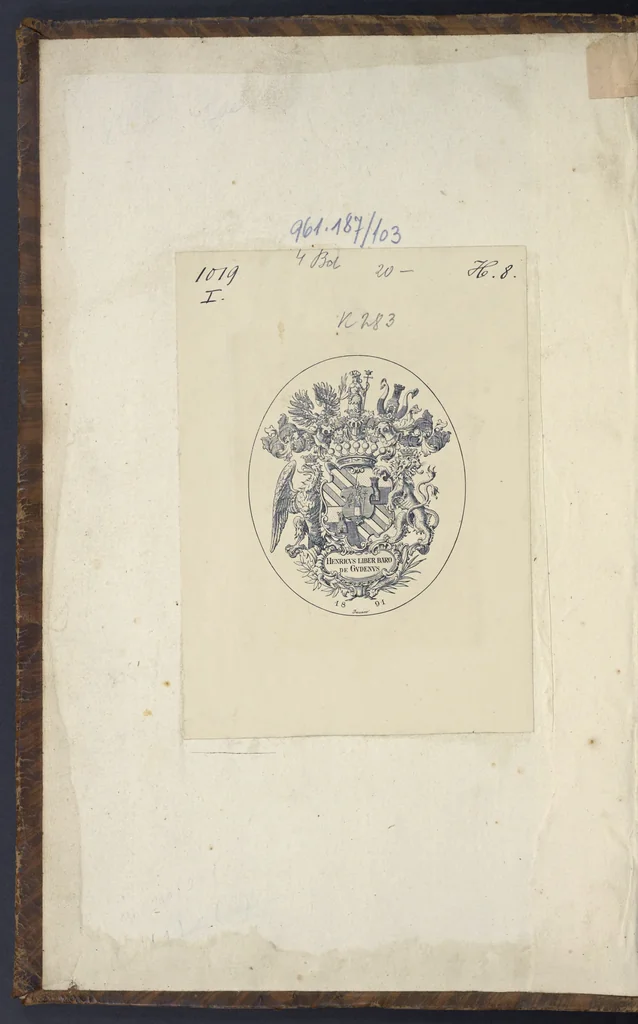 An illustration from Recueil des traitez de paix, de trêve, de neutralité, de suspension d'armes, de confédération, d'alliance, de commerce, de garantie, et d'autres actes publics : comme contracts de mariage, testaments, manifestes, declarations de guerre, &c. faits entre les empereurs, rois, républiques, princes, & autres puissances de l'Europe, & des autres parties du monde, depuis la naissance de Jesus-Christ jusqu'à présent : servant à établir les droits des princes, et de fondement a l'histoire .., 1700, leaf 1