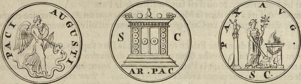 An illustration from Recueil des traitez de paix, de trêve, de neutralité, de suspension d'armes, de confédération, d'alliance, de commerce, de garantie, et d'autres actes publics : comme contracts de mariage, testaments, manifestes, declarations de guerre, &c. faits entre les empereurs, rois, républiques, princes, & autres puissances de l'Europe, & des autres parties du monde, depuis la naissance de Jesus-Christ jusqu'à présent : servant à établir les droits des princes, et de fondement a l'histoire .., 1700, leaf 34