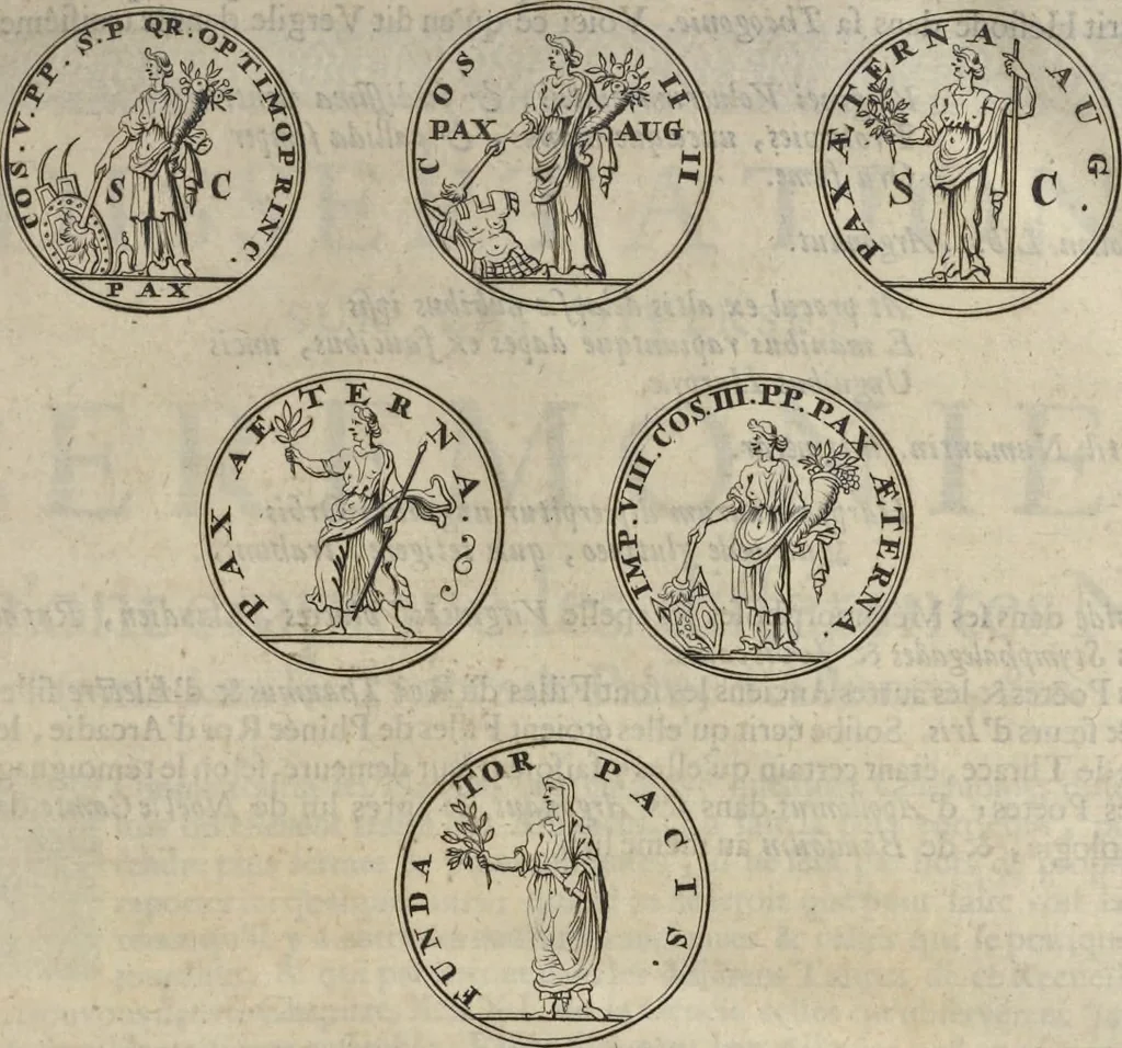 An illustration from Recueil des traitez de paix, de trêve, de neutralité, de suspension d'armes, de confédération, d'alliance, de commerce, de garantie, et d'autres actes publics : comme contracts de mariage, testaments, manifestes, declarations de guerre, &c. faits entre les empereurs, rois, républiques, princes, & autres puissances de l'Europe, & des autres parties du monde, depuis la naissance de Jesus-Christ jusqu'à présent : servant à établir les droits des princes, et de fondement a l'histoire .., 1700, leaf 36