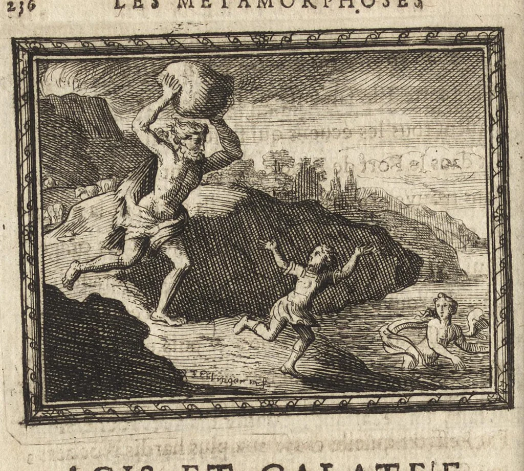 An illustration from Les Metamorphoses d'Ovide : mises en vers françois, 1697, leaf 245
