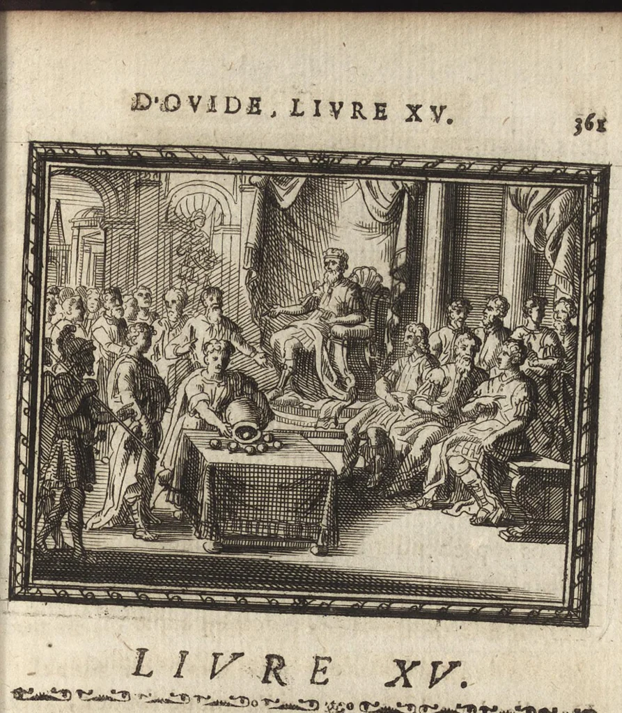 An illustration from Les Metamorphoses d'Ovide : mises en vers françois, 1697, leaf 370