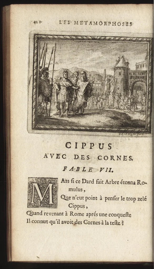 An illustration from Les Metamorphoses d'Ovide : mises en vers françois, 1697, leaf 429