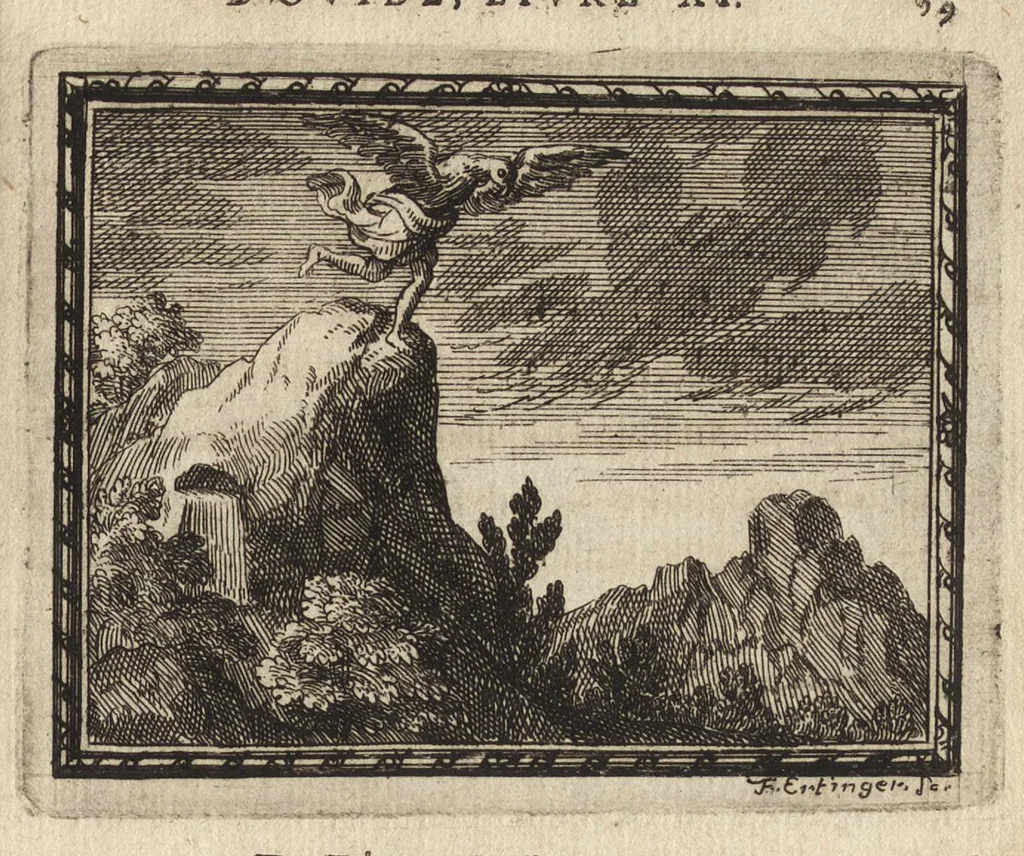 An illustration from Les Metamorphoses d'Ovide : mises en vers françois, 1697, leaf 48