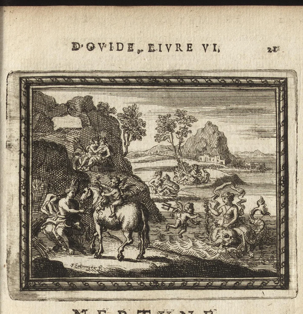 An illustration from Les Metamorphoses d'Ovide : mises en vers françois, 1697, leaf 32
