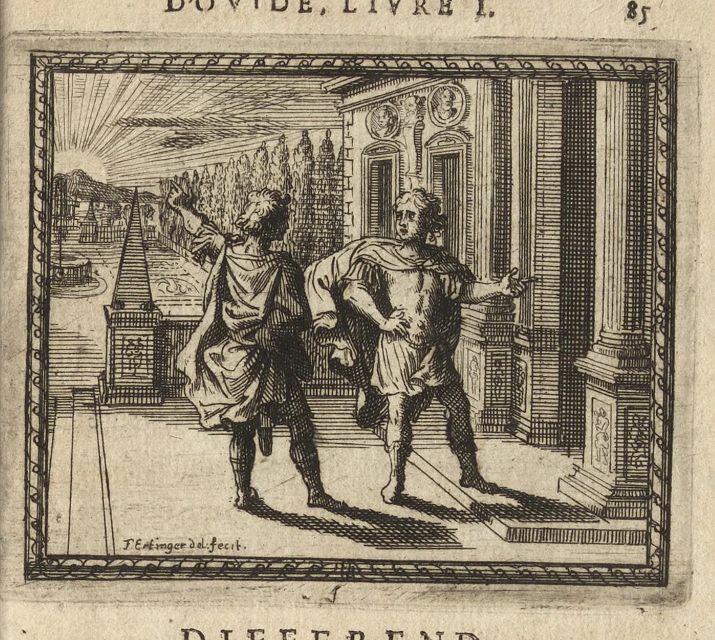 An illustration from Les Metamorphoses d'Ovide : mises en vers françois, 1697, leaf 104