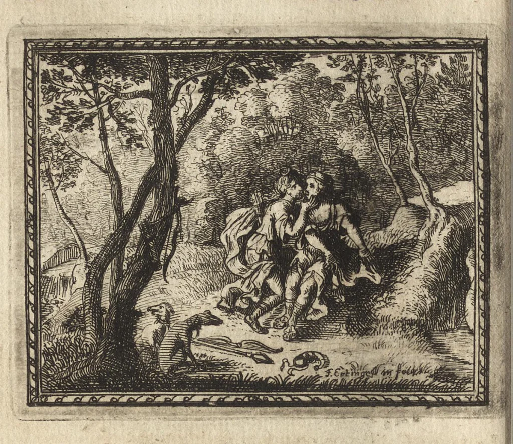 An illustration from Les Metamorphoses d'Ovide : mises en vers françois, 1697, leaf 149