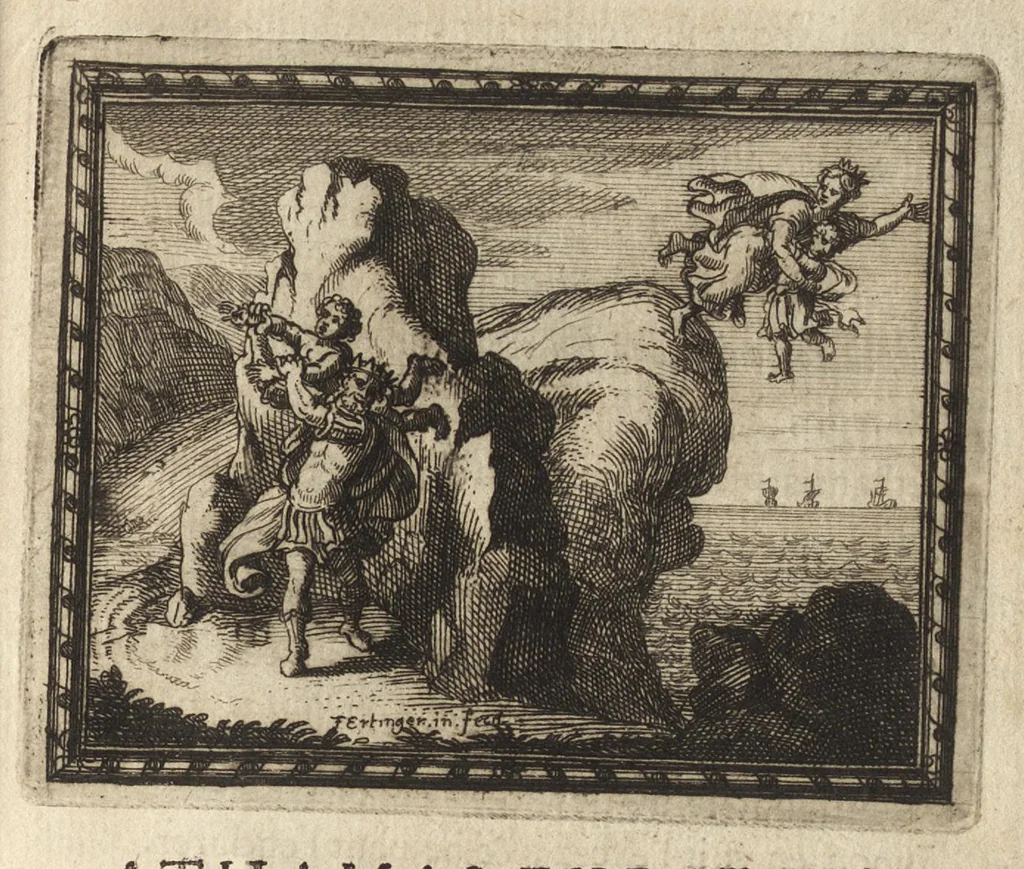 An illustration from Les Metamorphoses d'Ovide : mises en vers françois, 1697, leaf 350