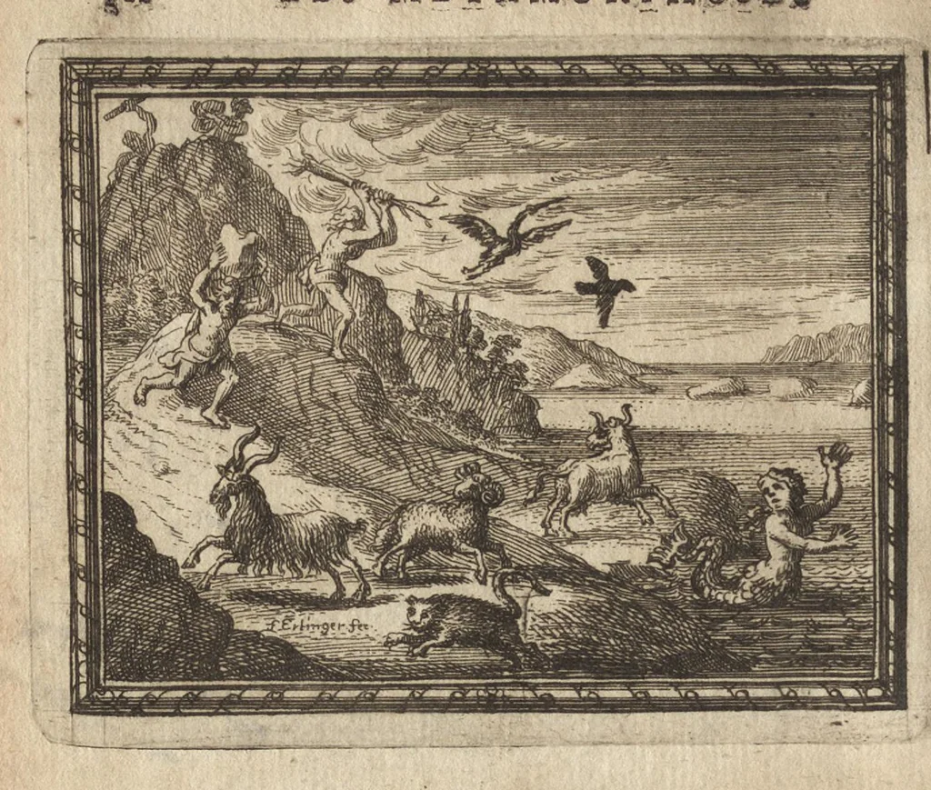 An illustration from Les Metamorphoses d'Ovide : mises en vers françois, 1697, leaf 441