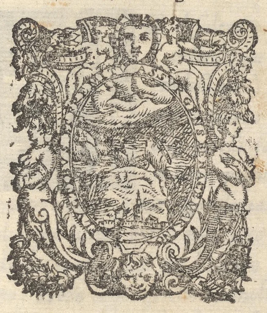 An illustration from I discorsi di M. Gio. Andrea Palazzi sopra l'imprese : recitati nell'Academia d'Vrbino : con la tauola della cose più notabili, che in loro si contengono, 1575, leaf 4