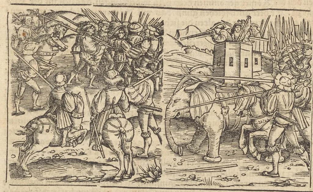 An illustration from Römische Historien : jetzundt mit gantzem fleiss besichtigt gebessert uñ gemert ..., 1538, leaf 209